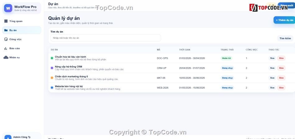 Website quản lý,Website công ty,quản lý công ty